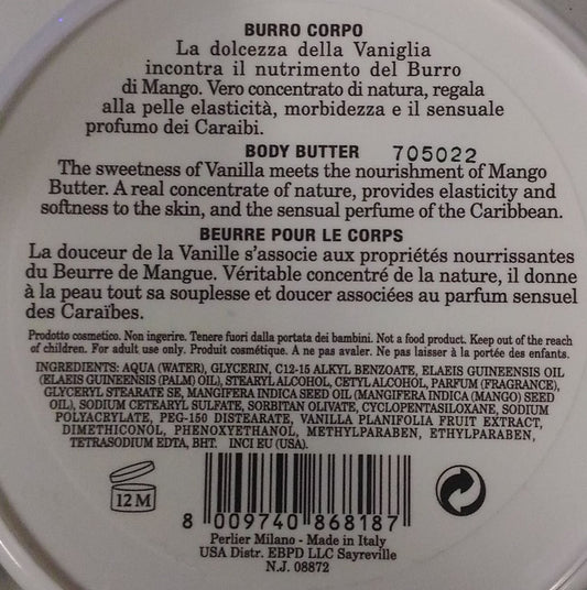 Perlier Caribbean Vanilla Body Butter 6.7 Fl. Oz.