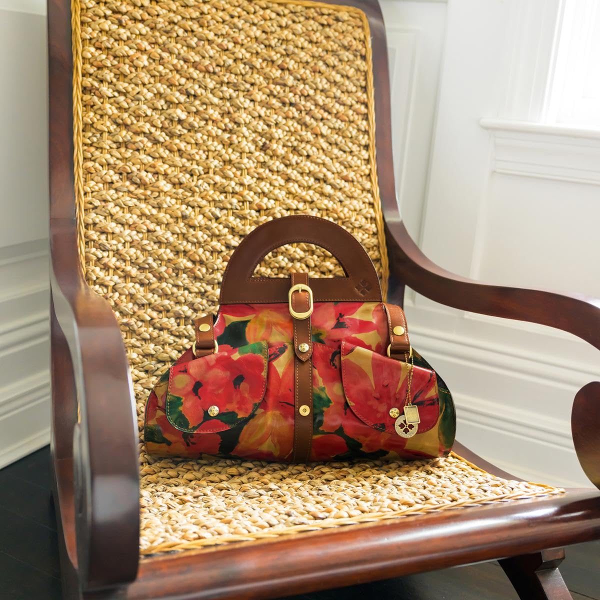 Patricia Nash Milania Convertible Leather Satchel, Spring Multi
