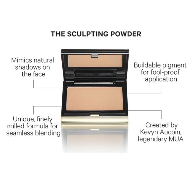 Kevyn Aucoin The Sculpting Contour Powder: Easy use, sheer, matte, natural finish. Enhances, defines, creates natural shading. Makeup artist go to. Sculpt face, cheekbones, chin, neck, nose.