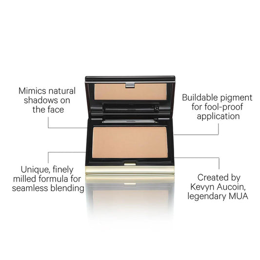 Kevyn Aucoin The Sculpting Contour Powder: Easy use, sheer, matte, natural finish. Enhances, defines, creates natural shading. Makeup artist go to. Sculpt face, cheekbones, chin, neck, nose.