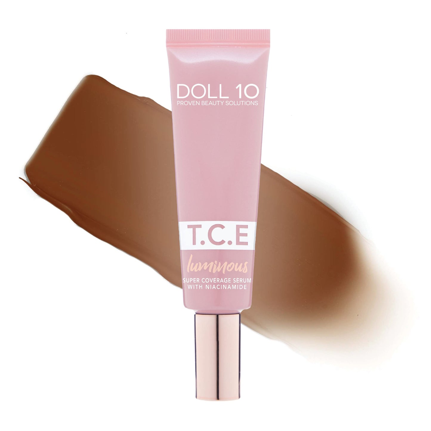 Doll 10 TCE Luminous Super Coverage Serum with Niacinamide - Full Coverage Tinted Foundation Makeup