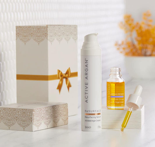 Active Argan ReSurFace Serum 1.7 oz & All Over Drops 0.5 oz Set, White