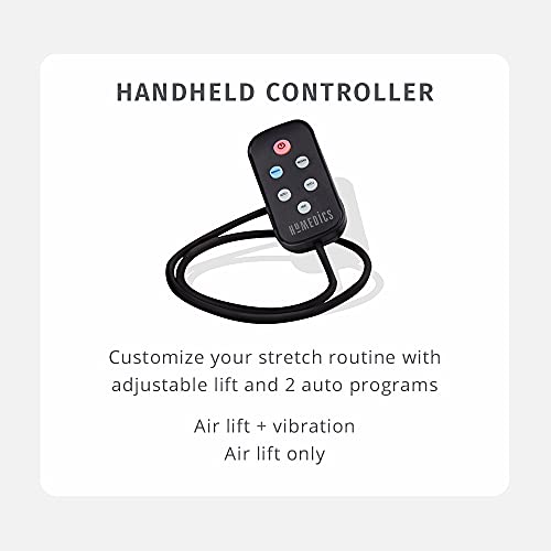Homedics Lumbar Lift Back Stretcher with Vibration Massage and Soothing Heat, Air Lift Technology, Adjustable Intensity, 2 Auto Programs, Compact and Portable, Increases Flexibility, Relieves Pain