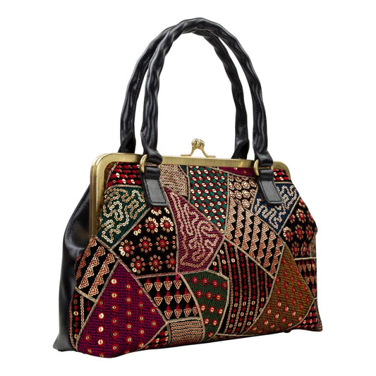 Patricia Nash Velvet Patchwork Rora Frame Satchel