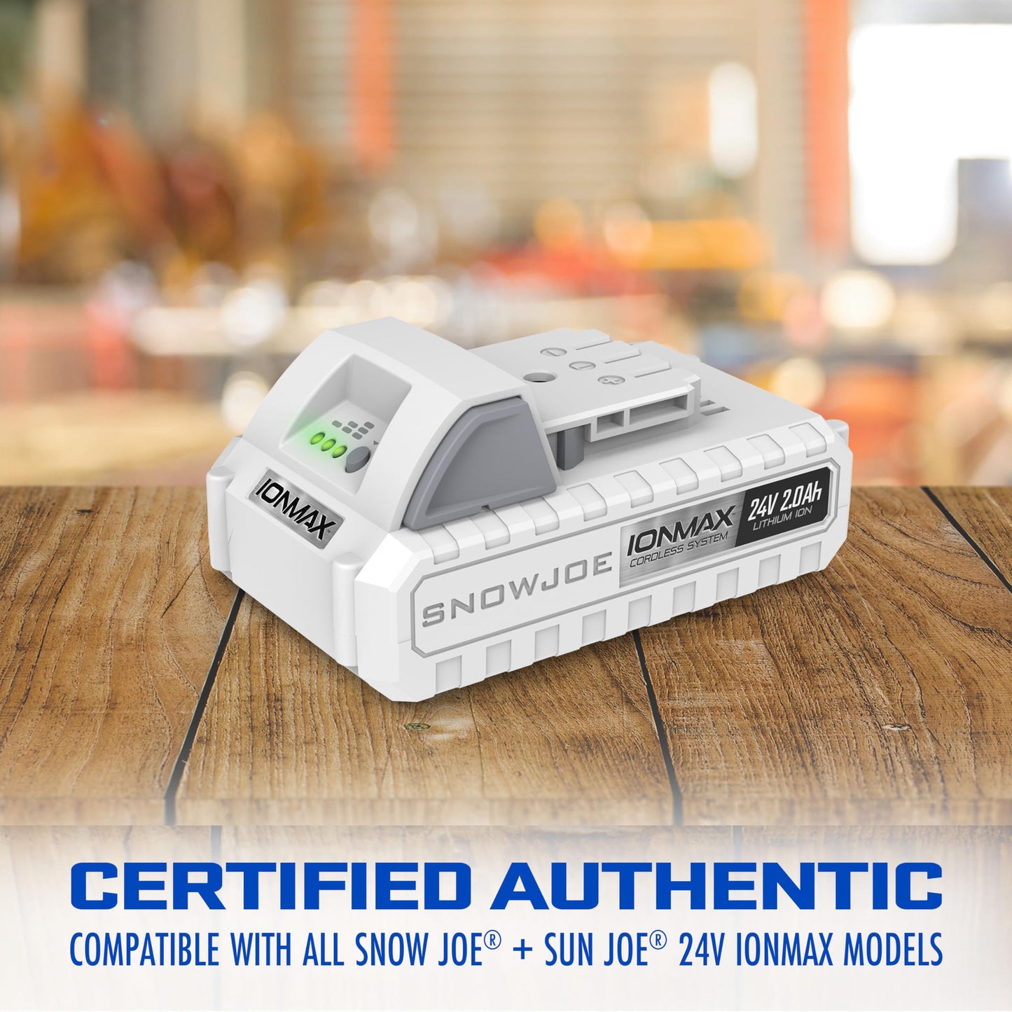 Snow Joe Certified Authentic IONMAX 24-Volt Lithium-ION Battery, Universal for All Joe Brands (Sun Joe, Auto Joe, Power Joe) Devices, Battery Management System, OEM Product (2.0, Amps)