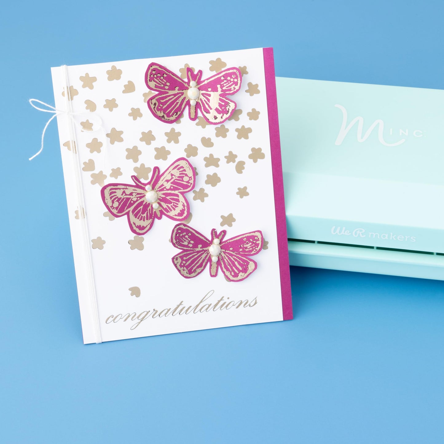 We R Makers Minc Foiling Machine for Crafts, 8.5-inch, Mint, Includes Transfer Folder, 6 Foil Sheets, & 6 Starter Designs, Make Cards & Invitations