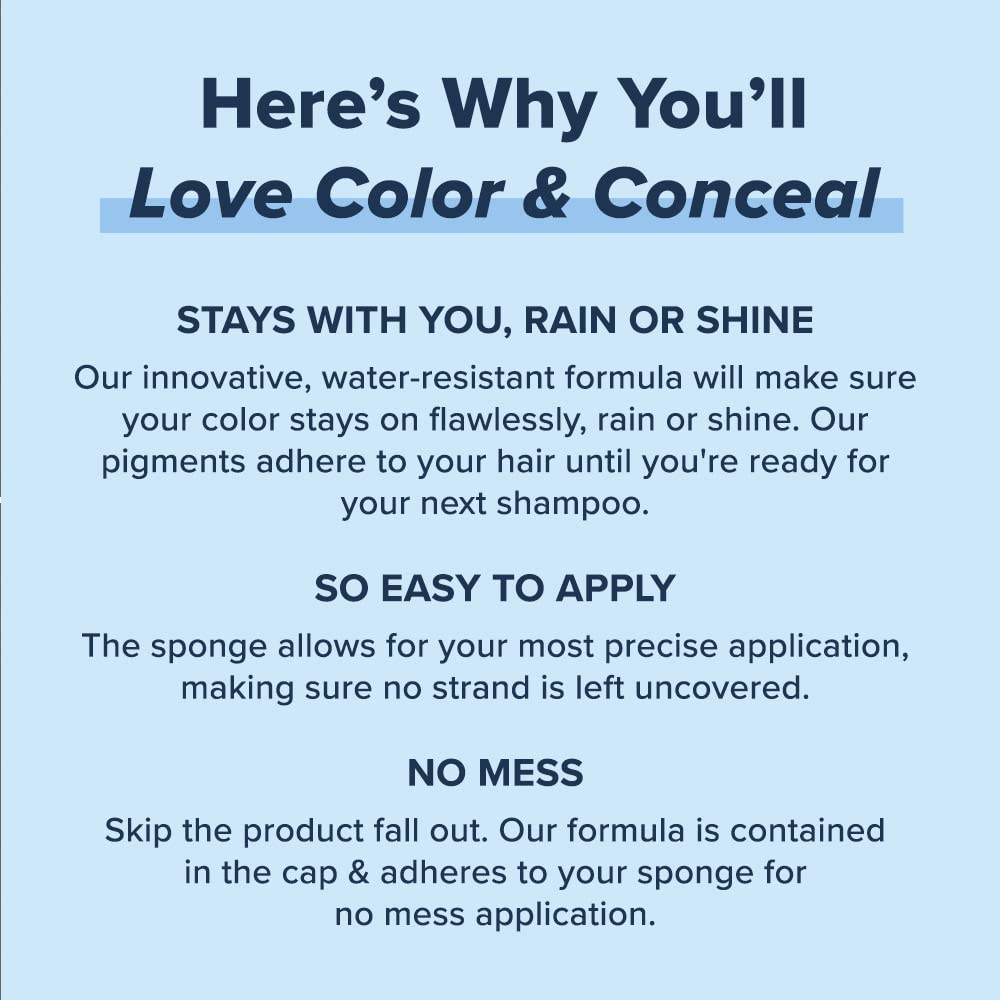 TRUHAIR Color & Conceal Waterproof Root Touch Up Hair Color Concealer - Hair Cover up for Gray Coverage and Hairline Filling - 11 Hair Colors Available