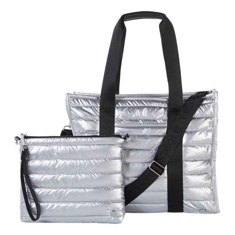 Samantha Brown Quilted Tote & Crossbody Bag 2-piece Set