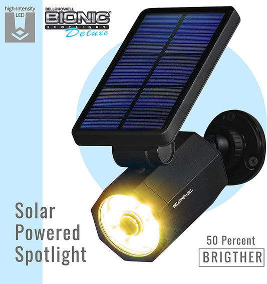 Bell+Howell Bionic Spotlight Solar Spot 25 Feet Motion Sensor, Sun Panels, Waterproof Frost Resistant Patio, Yard and Outdoor Lighting As Seen On TV