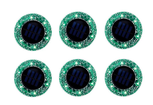 Generic Bell and Howell Mosaic Solar Disk Lights 6-Pack - Forest Green, 732=735