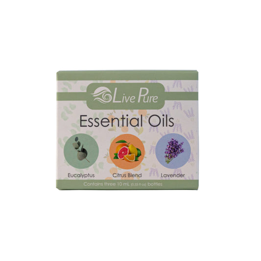 LivePure Essential Oils Variety 3 Pack - Eucalyptus, Citrus Blend, Lavender, 10ml
