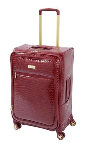 Samantha Brown 26" Exp Spinner luggage - Durable croco-embossed PVC - Burgundy -