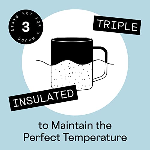 Corkcicle Triple Insulated Coffee Mug with Lid and Handle, Jade Camo, 16 oz – Stainless Steel Travel Mug Keeps Beverages Hot for 3+ Hours – Non-Slip, Easy-Grip, Spill-Resistant Tumbler