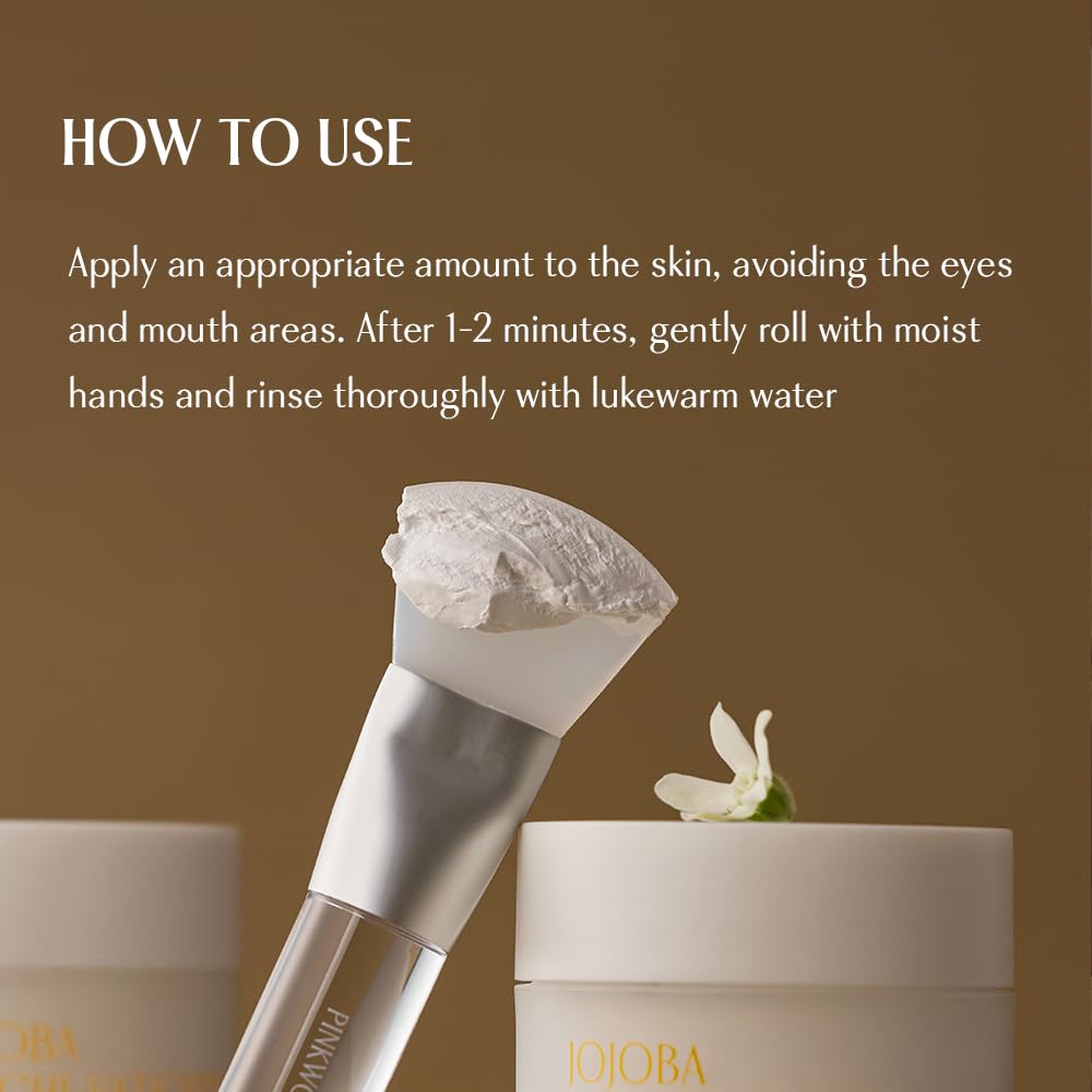 PINKWONDER Jojoba Mochi-Vation⢠Cream Mask 3.17oz (90g), Clay Mask with Organic Jojoba Oil and Korean Rice Extract, Wash-Off Face Mask, Korean Glass Skin