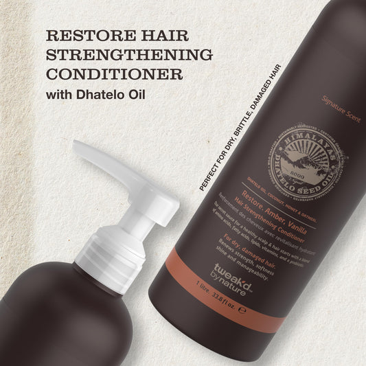 Tweak’d by Nature - Restore Hair Strengthening Conditioner, Deep Conditioner for Dry and Damaged Hair, Cleanses and Moisturizes, Cruelty Free (33.8 ounces)