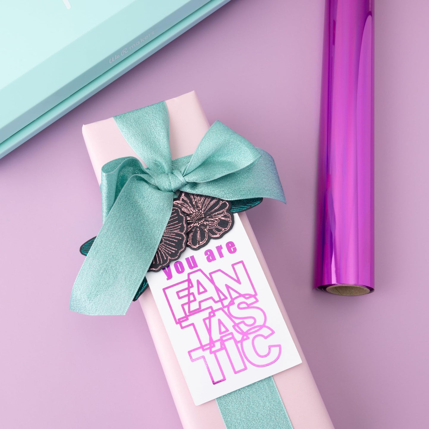 We R Makers Minc Foiling Machine for Crafts, 8.5-inch, Mint, Includes Transfer Folder, 6 Foil Sheets, & 6 Starter Designs, Make Cards & Invitations