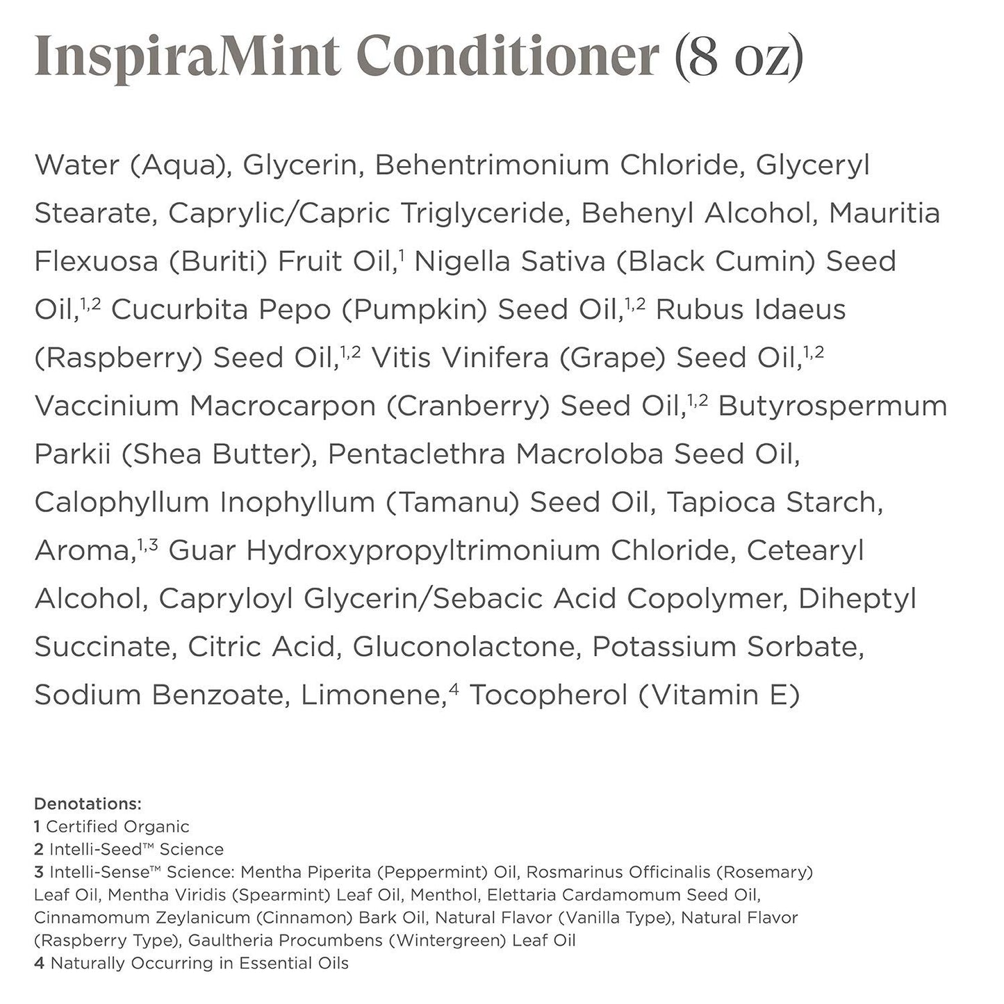 Intelligent Nutrients InspiraMint Invigorating Conditioner - Formerly PureLuxe Conditoner - Hydrating, Non-Toxic Hair Care with Peppermint & Spearmint Oil - New Look, Same Tingle (8 oz)