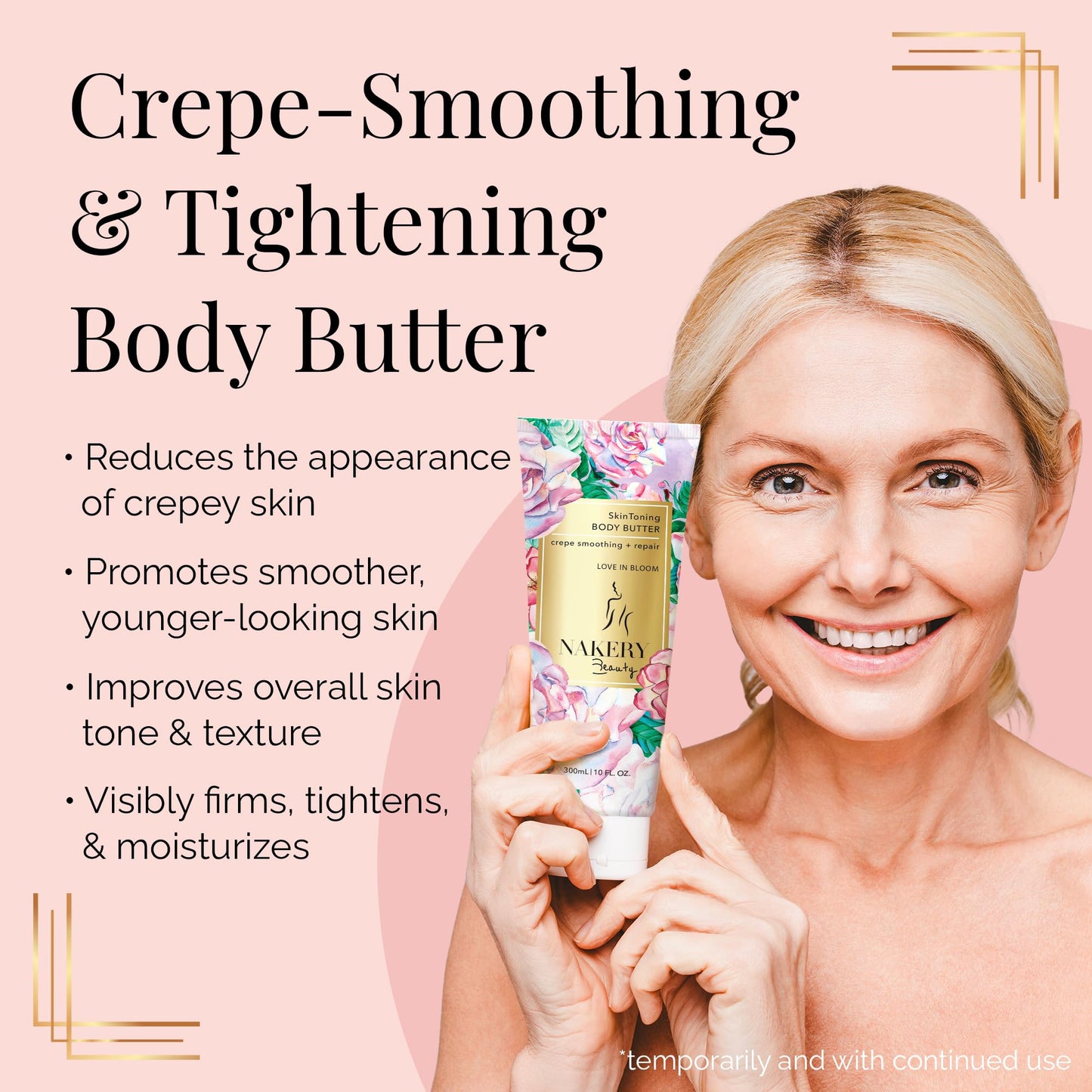 Nakery Body Butter Anti Aging Moisturizer - Body Cream Skin Tightening Cream & Neck Firming Cream, Moisturizing Cream & Neck Tightening Cream for Body & Face Cream for Dry Skin 300ml