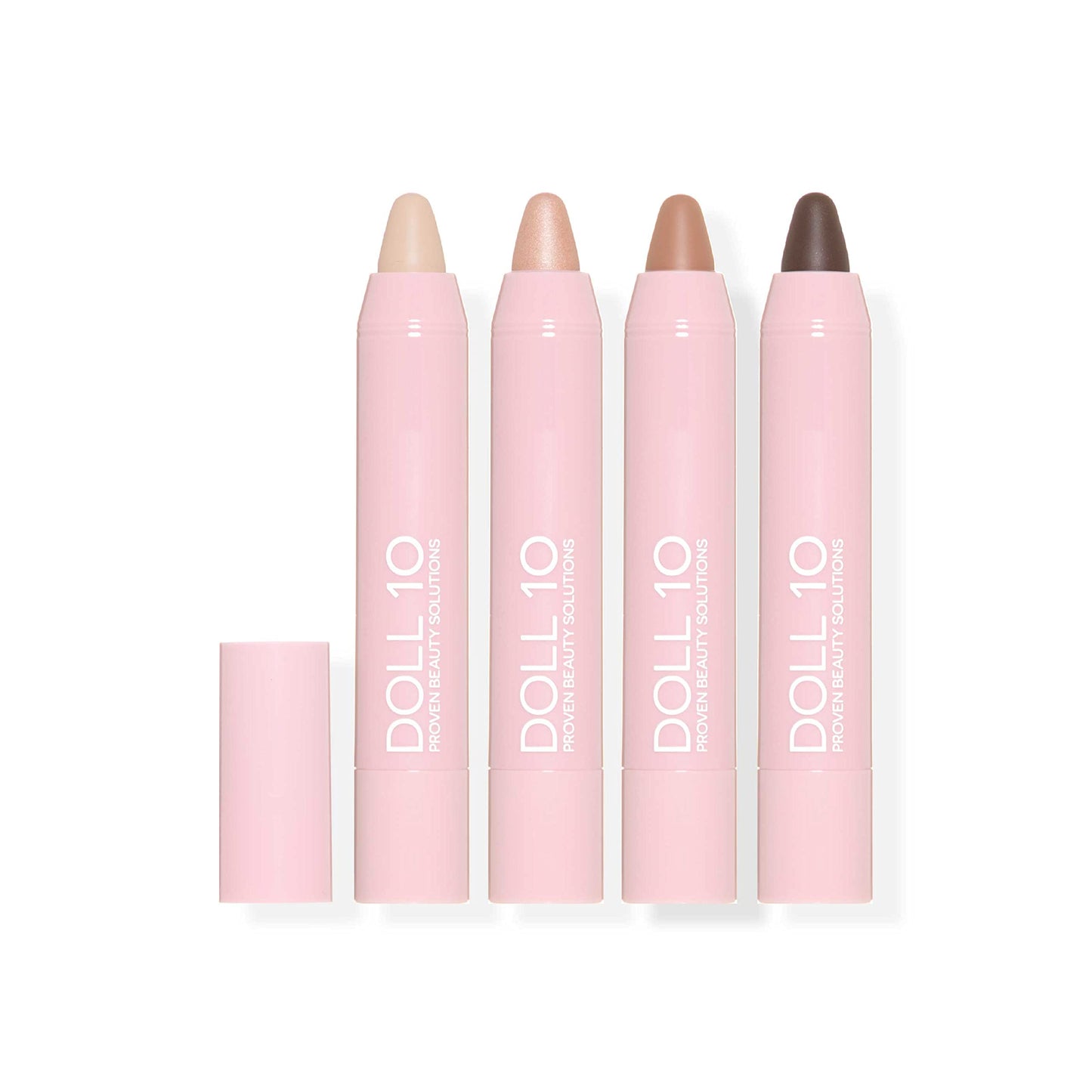 Doll Pro Infinite Color Eye Crayon 4 Piece Collection - Precise Water-Resistant Long Lasting Eyeliner Shadow Kit