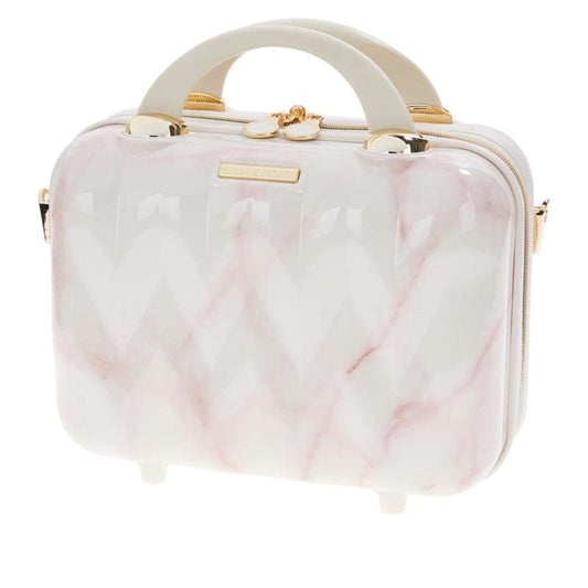 Marcy McKenna 2-in-1 Essential Milan Hardside Beauty Case - Rose Gold Marble, 12''L x 6.5''W x 9.25''H(743-060)