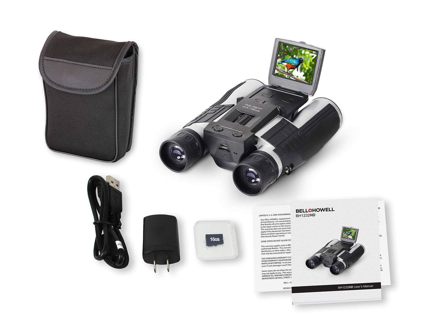 Bell + Howell BH1232HD 12x32 Binoculars w/1080p HD Video Camera (BH1232HD-K2)