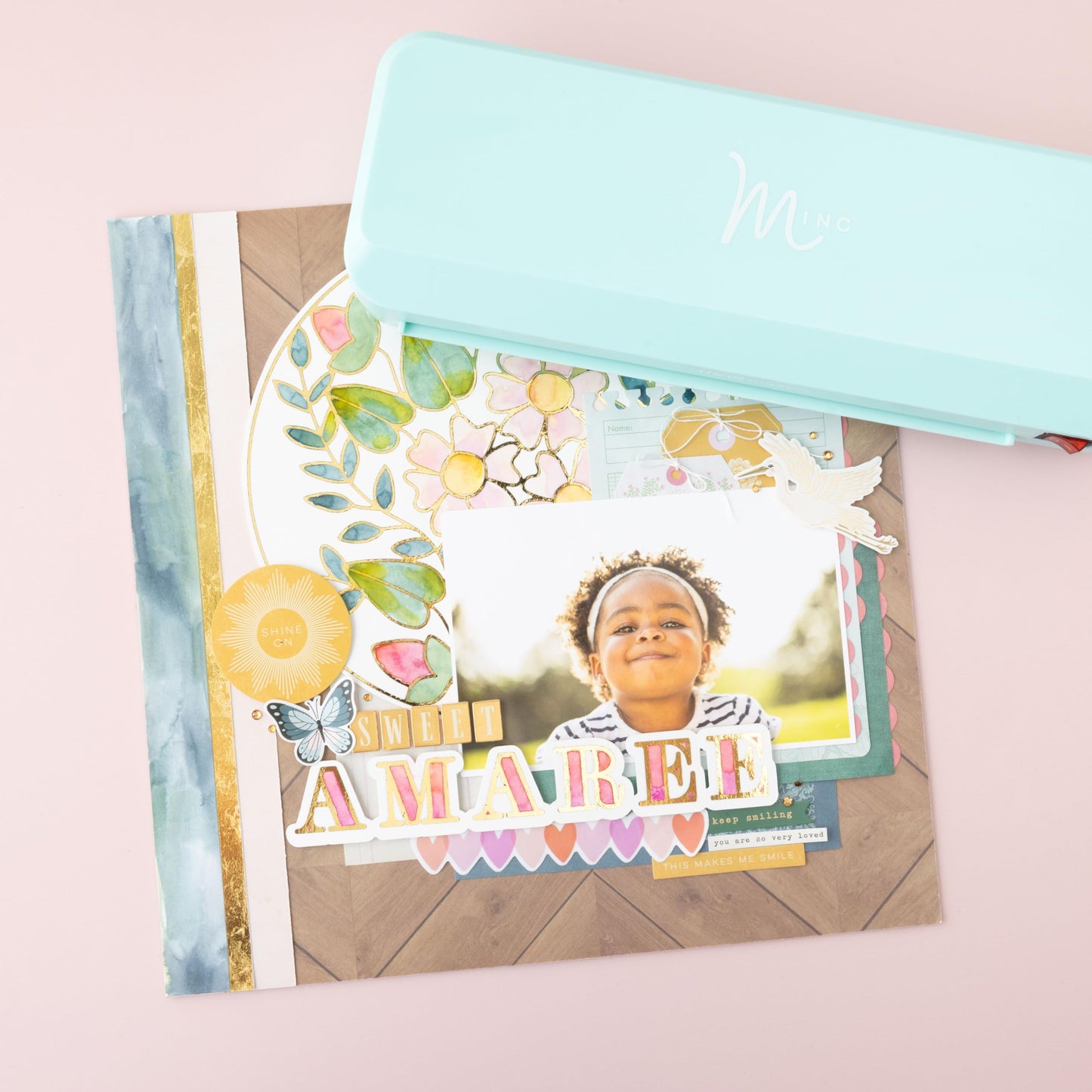 We R Makers Minc Foiling Machine for Crafts, 8.5-inch, Mint, Includes Transfer Folder, 6 Foil Sheets, & 6 Starter Designs, Make Cards & Invitations