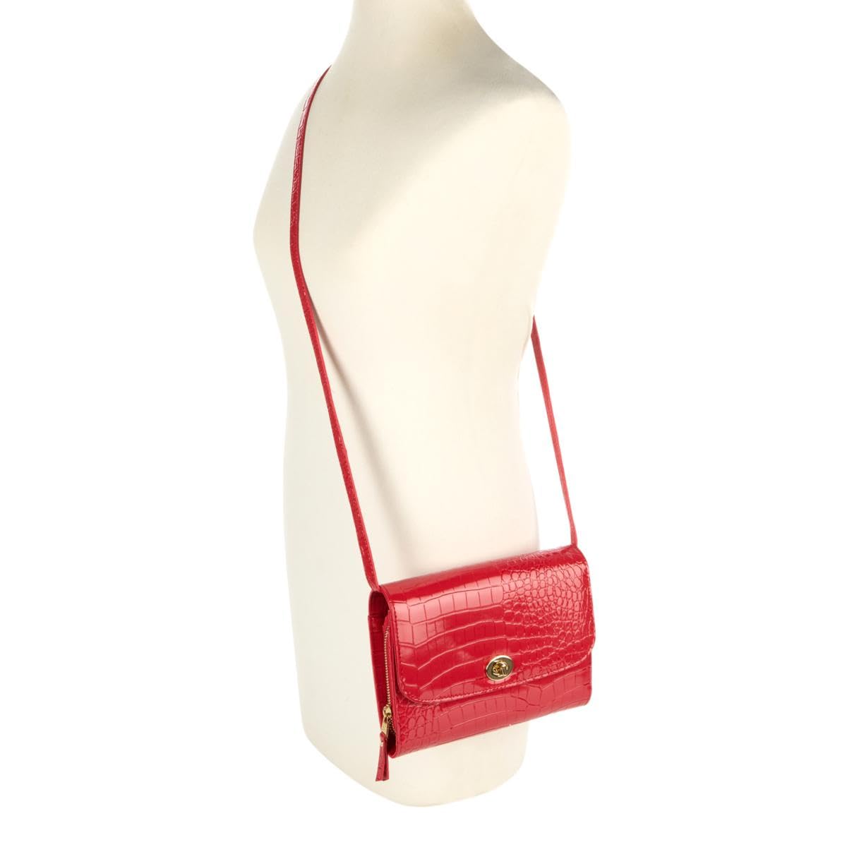 Samantha Brown To-Go Faux Croco Wallet Crossbody