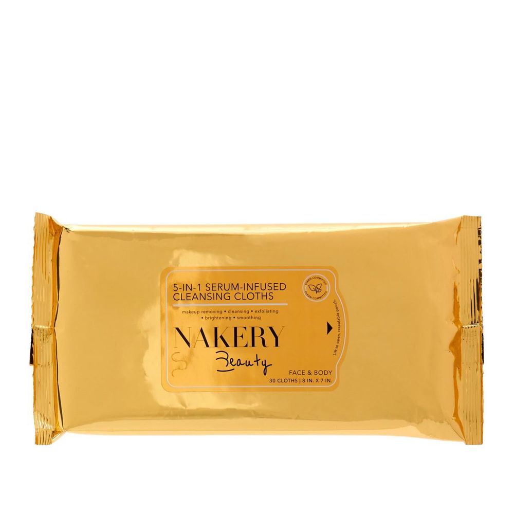 Nakery Beauty 5-in-1 Serum-Infused Cloths for Face & Body