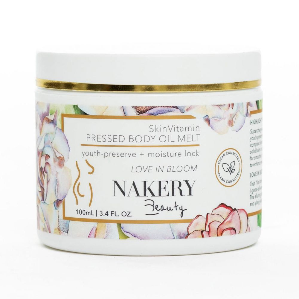 Nakery Beauty 6 Vitamins Pressed, Skin Body Oil,  Love In Bloom 3.4 fl oz