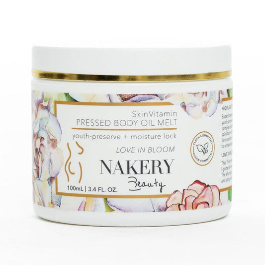 Nakery Beauty 6 Vitamins Pressed, Skin Body Oil,  Love In Bloom 3.4 fl oz