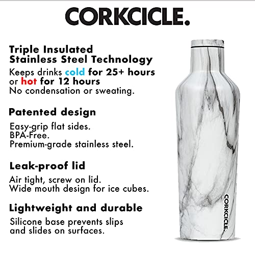 Corkcicle Snowdrift Insulated Bottle, Stainless Steel, White, 47 cl