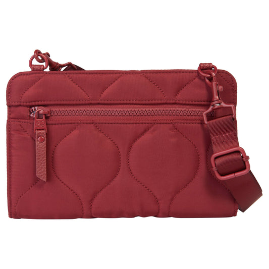 Samantha Brown To-Go RFID Blocking Quilted Travel Wallet Crossbody, Grey