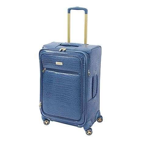 Samantha Brown 26" Exp Spinner luggage - Durable croco-embossed PVC - Bravo Blue