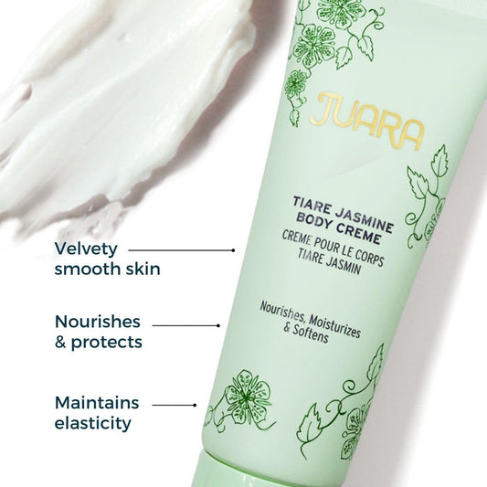 Juara - Tiare Jasmine Body Creme | Moisturizing Lotion | Dry Skin Hydration | Skin, Hands and Feet Cream | Soothing Skincare Balm | Cruelty Free, Paraben, Sulfate Free, Vegetarian | 8 oz