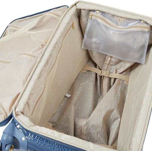 Samantha Brown 30" Exp Spinner luggage - Durable croco-embossed PVC - Creamy Vanilla -