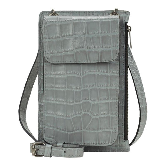 Patricia Nash Isabela Leather Phone Crossbody Organizer Bag, 4.875" L x 1.375" W x 7.625" H, 22.5-25.5" Strap, RFID Protection