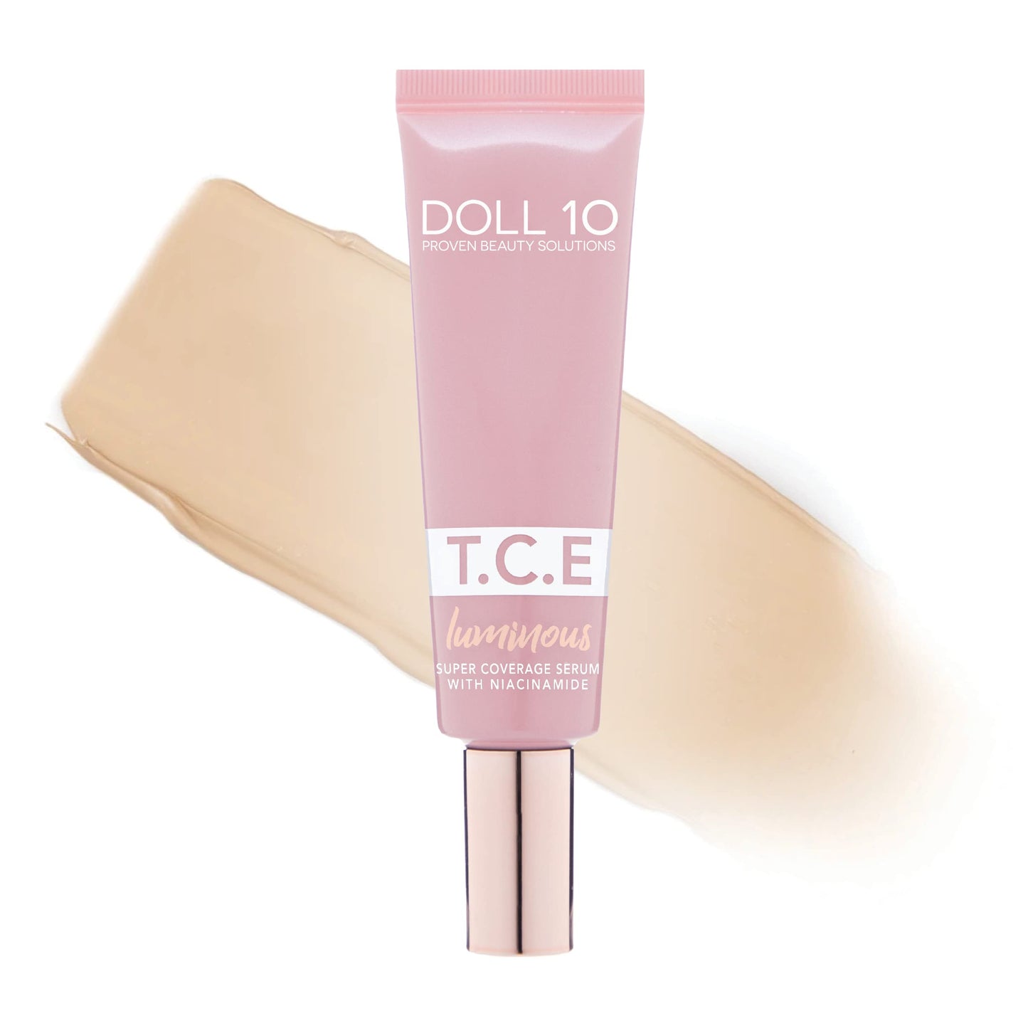 Doll 10 TCE Luminous Super Coverage Serum with Niacinamide - Full Coverage Tinted Foundation Makeup