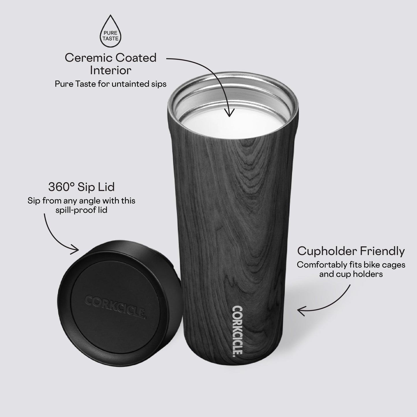 Corkcicle Commuter Cup Travel Mug with 360° Sip Lid