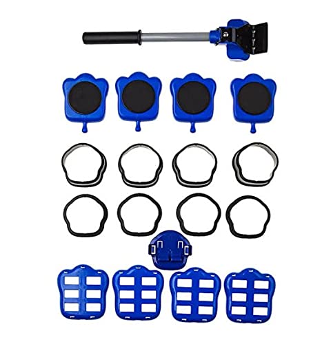 MEGA MOVERS 18-Piece Furniture Moving Set | Move and rearrange Furniture Quickly and Easily on Your own. Use The Lever to Raise Furniture and Slide The trolleys in Place.