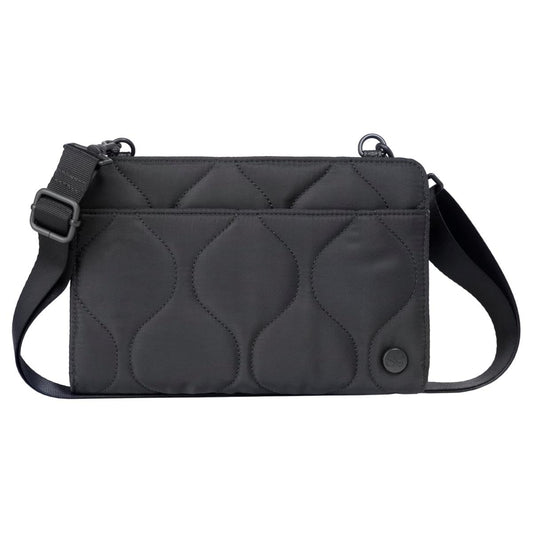 Samantha Brown To-Go RFID Blocking Quilted Travel Wallet Crossbody, Black