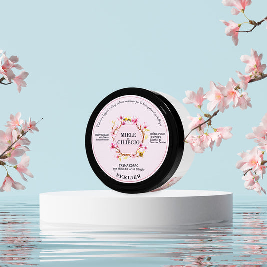 Perlier Cherry Blossom Honey Body Cream - Moisturizing Non-Greasy Cream For Dry Skin - Formulated for Extra Hydration 6.7 Oz