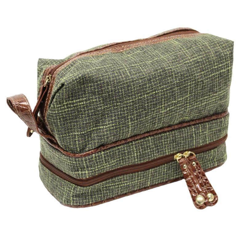 Samantha Brown Vintage Tweed Drop Bottom Toiletry Bag