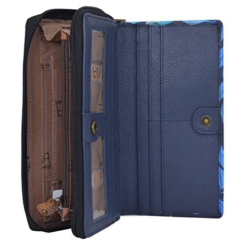Anna by Anuschka Women's Hand-Painted Genuine Leather Organizer Clutch