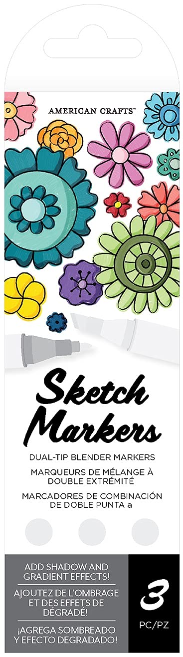 American Crafts Sketch Markers 3/PKG, Colorless Blenders
