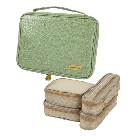 Samantha Brown Croco Jewelry & Cosmetic Organizer Case
