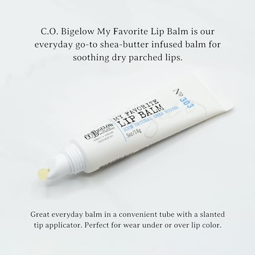 C.O. Bigelow Lip Balm Tube Trio, Variety Pack includes Rose Salve, My Favorite Lip Balm, Mentha Shine, Moisturizing Balms, 3 Pack, 0.5 oz Each