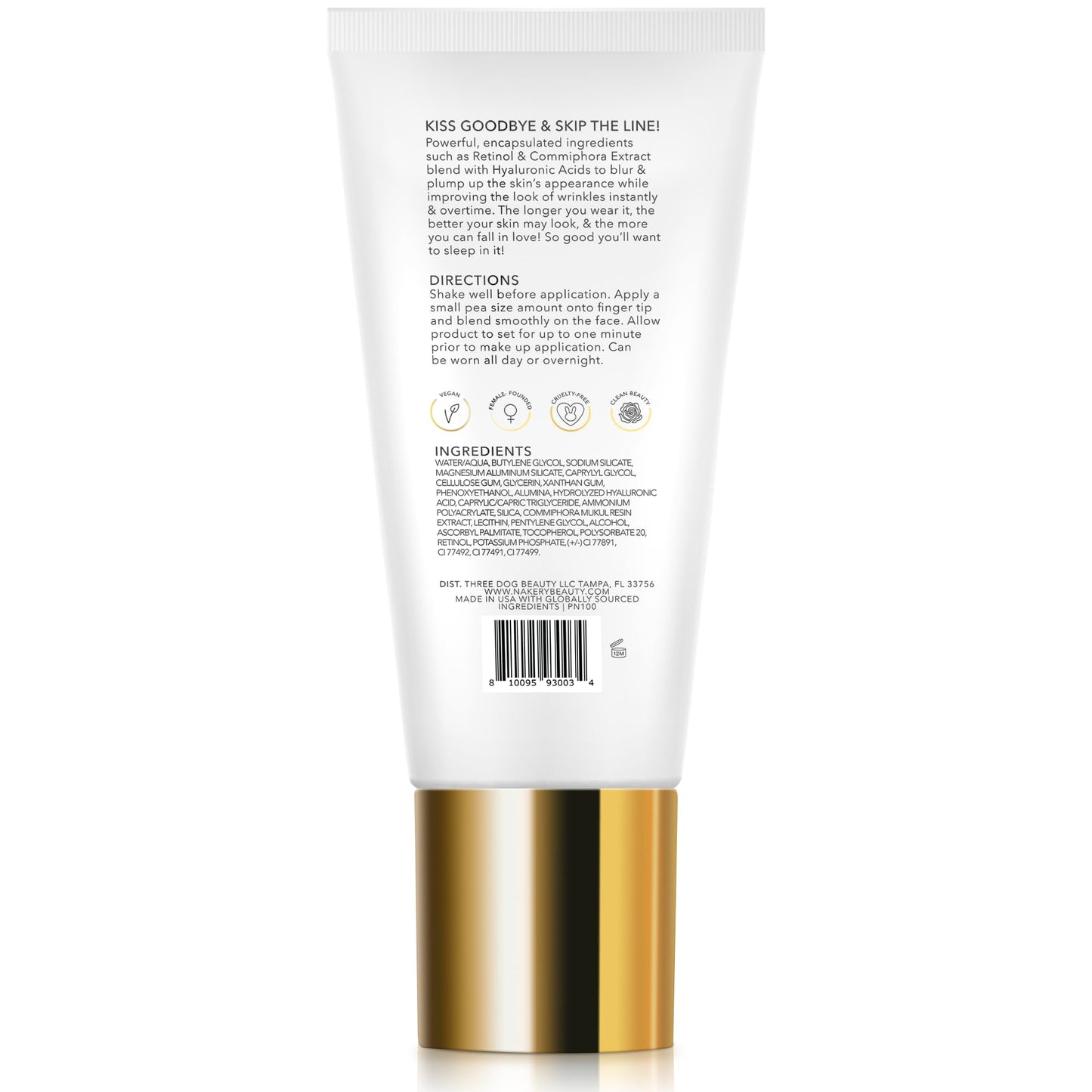 Nakery Retinol Eye Cream - Anti Wrinkle Face Cream with Hyaluronic Acid Face Tightening Serum - Wrinkle Cream for Under Eye - Instant Wrinkle Remover Serum 50ml