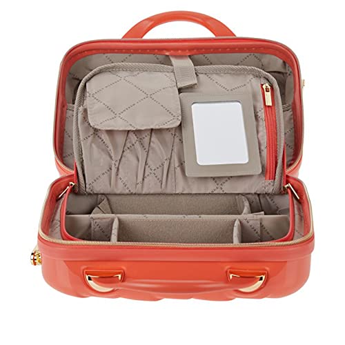 Marcy McKenna 2-in-1 Essential St. Tropez Design Beauty Case - Black/Cream Python, 12 inch L x 6.5 inch W x 9.25 inch H