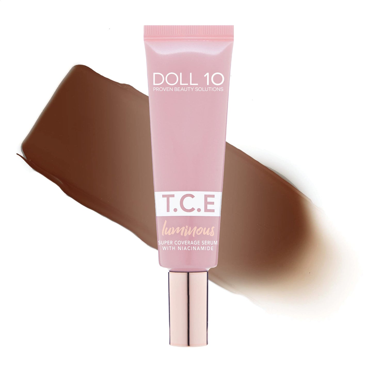 Doll 10 TCE Luminous Super Coverage Serum with Niacinamide - Full Coverage Tinted Foundation Makeup
