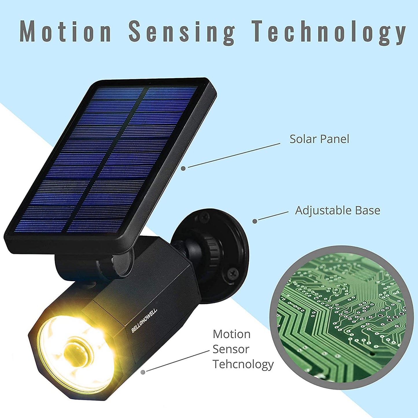 Bell+Howell Bionic Spotlight Solar Spot 25 Feet Motion Sensor, Sun Panels, Waterproof Frost Resistant Patio, Yard and Outdoor Lighting As Seen On TV